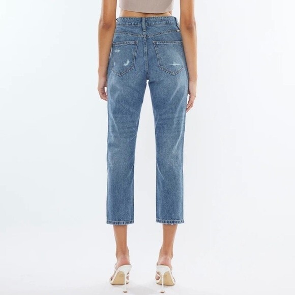 NEW Kancan Bobbie ultra high rise straight fit distressed denim jeans size 11/29 - Picture 2 of 10